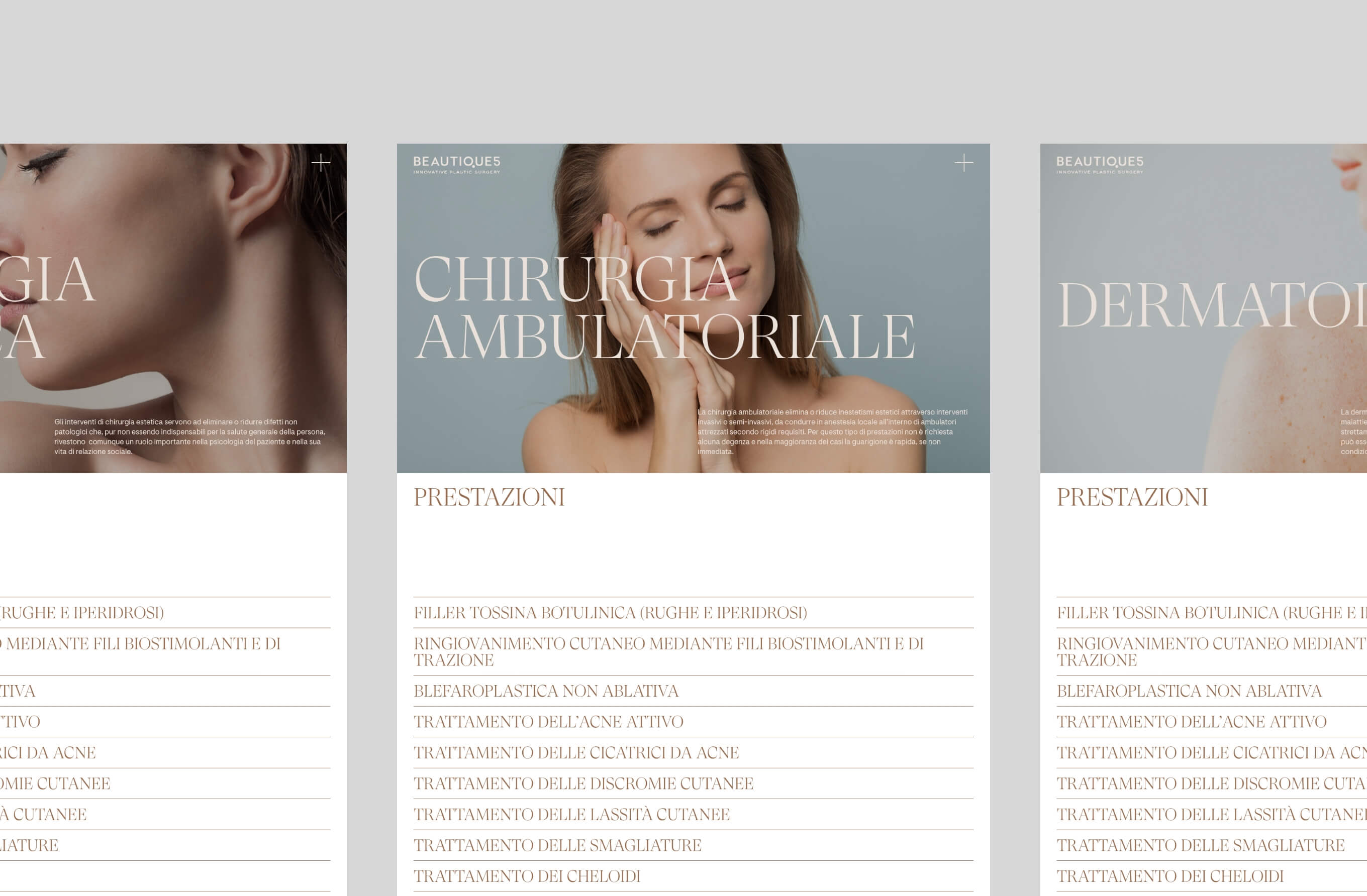 Beautique5 website pages