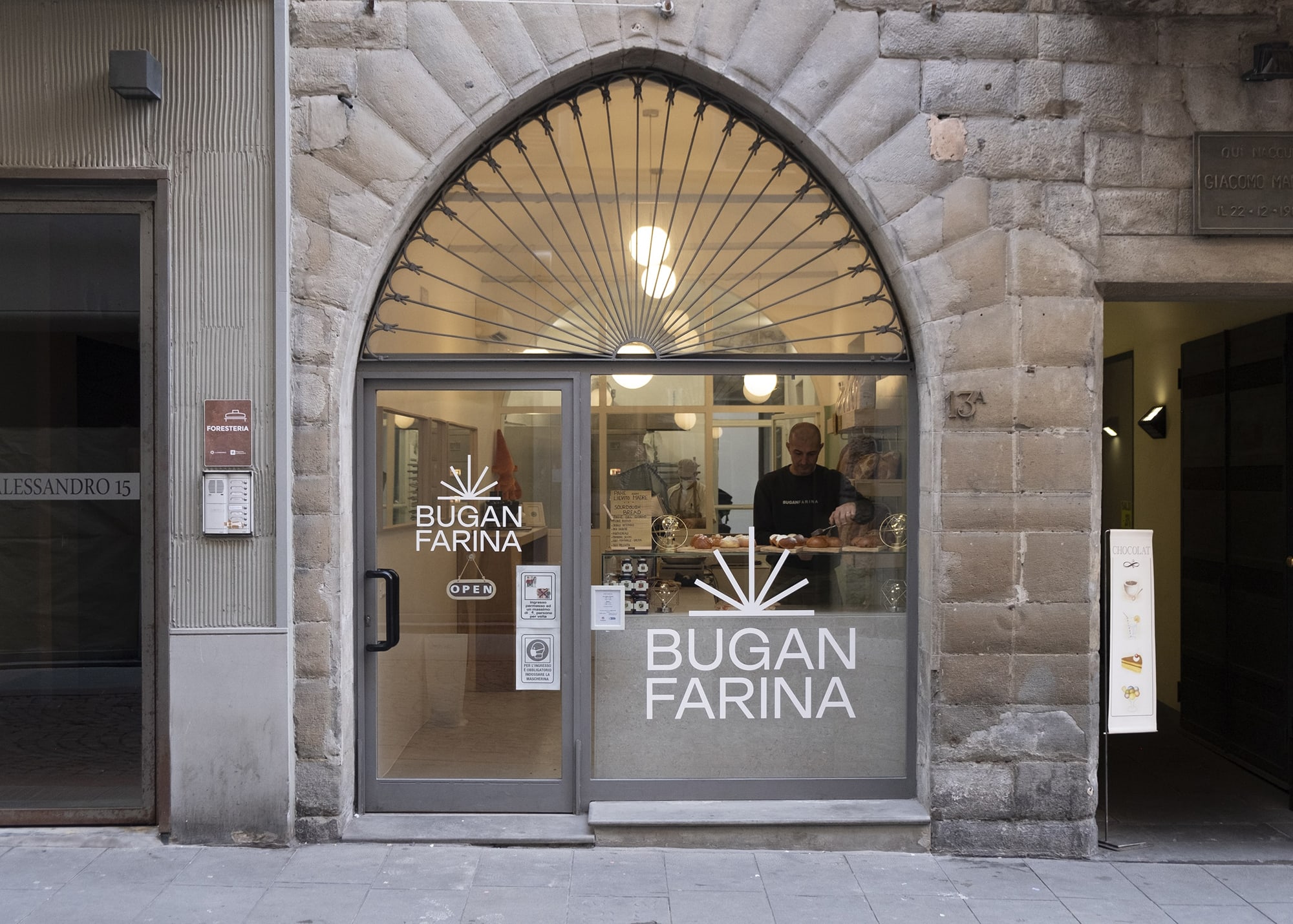 Facciata bugan farina via sant Alessandro Bergamo