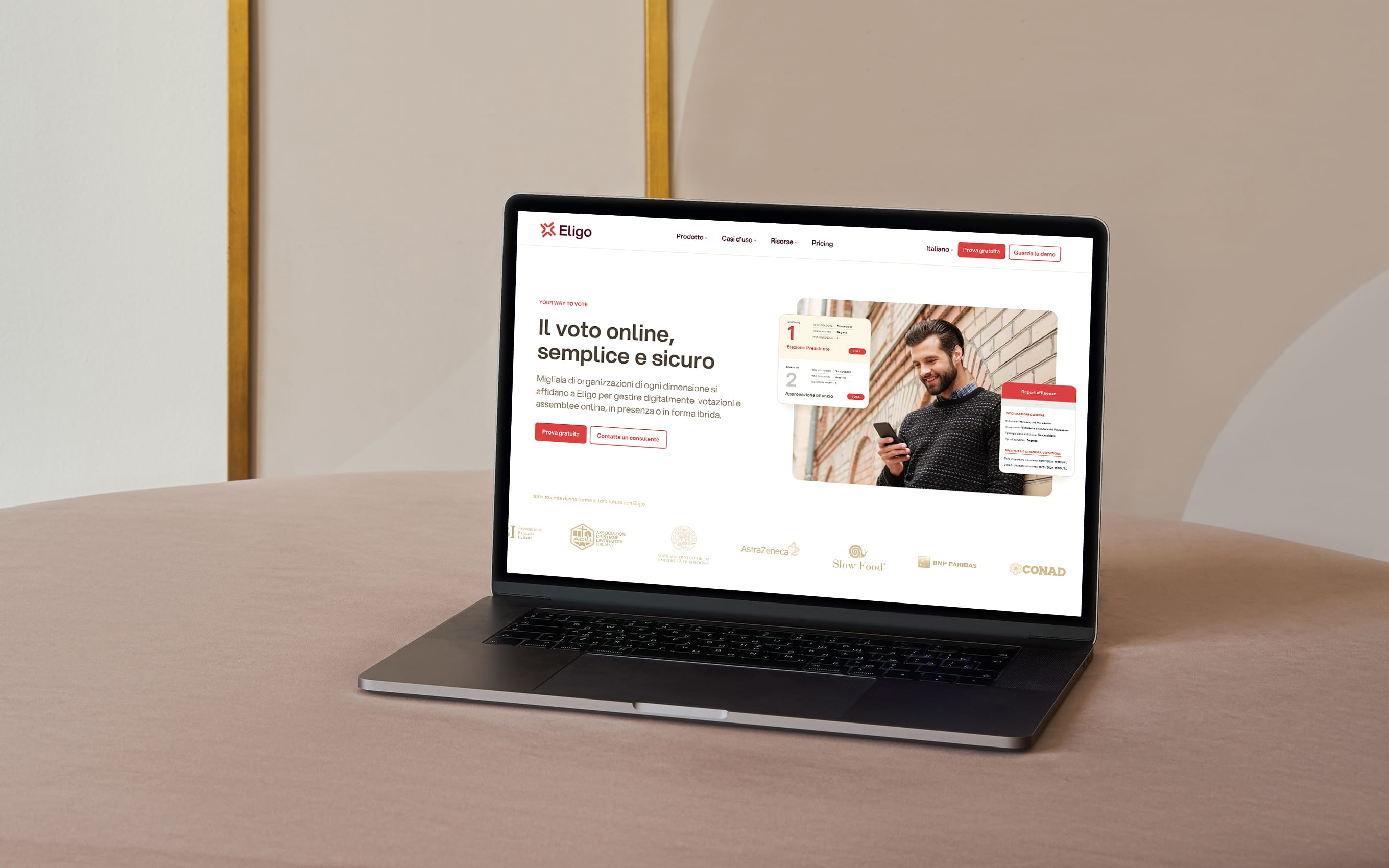 Eligo website landing page