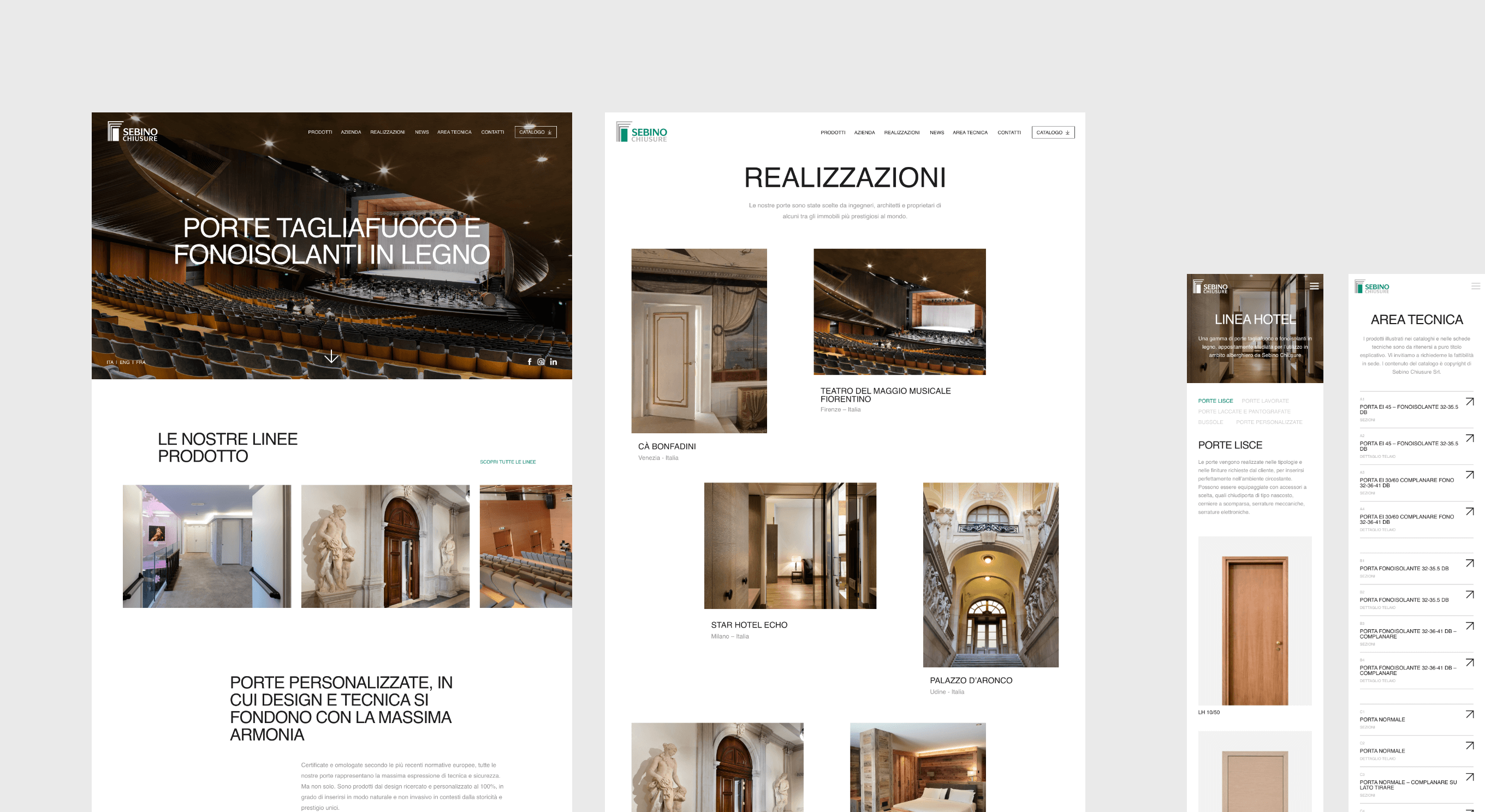 Sebino Chiusure website layout