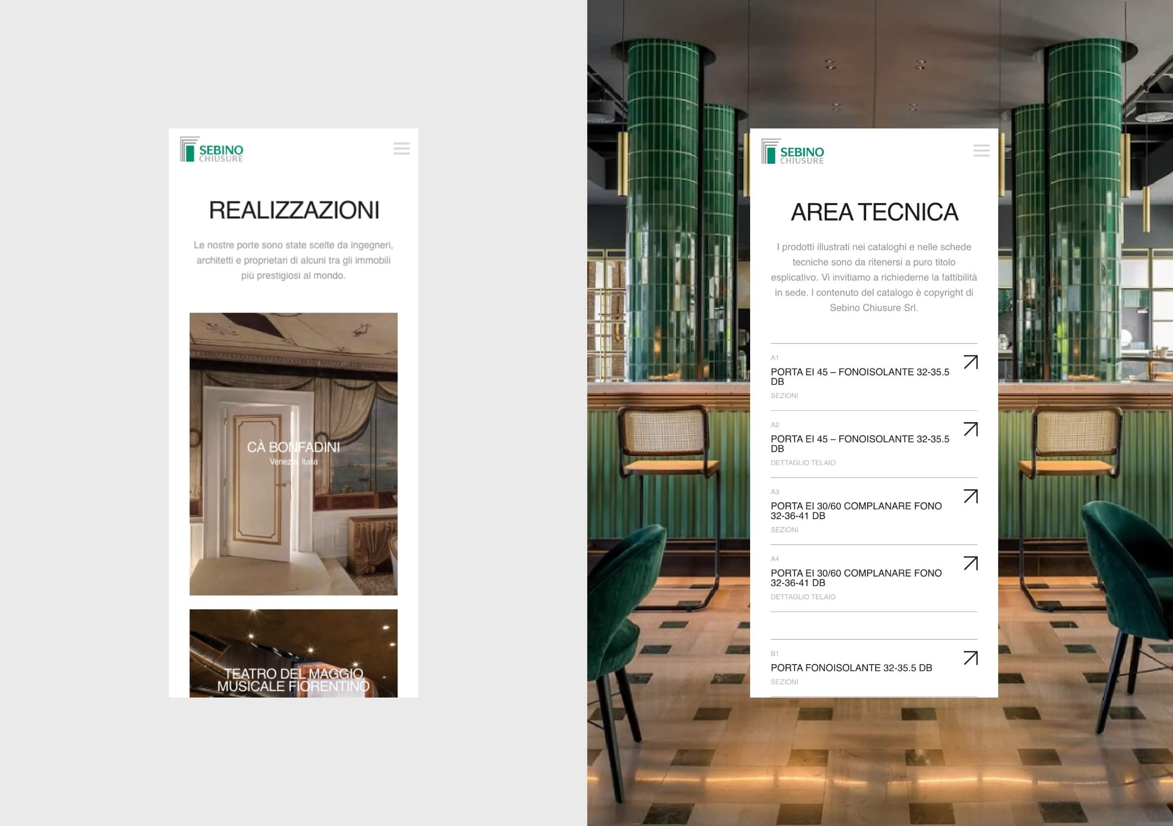 Sebino Chiusure mobile layout