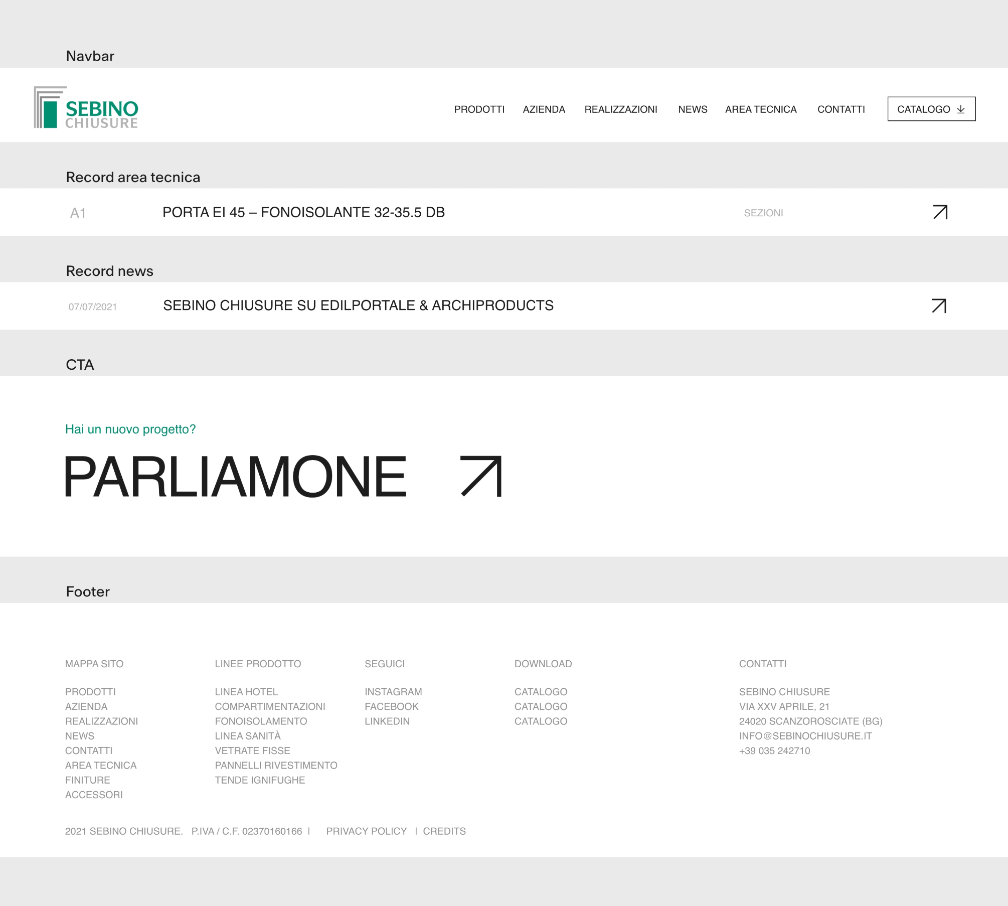 Sebino Chiusure website assets