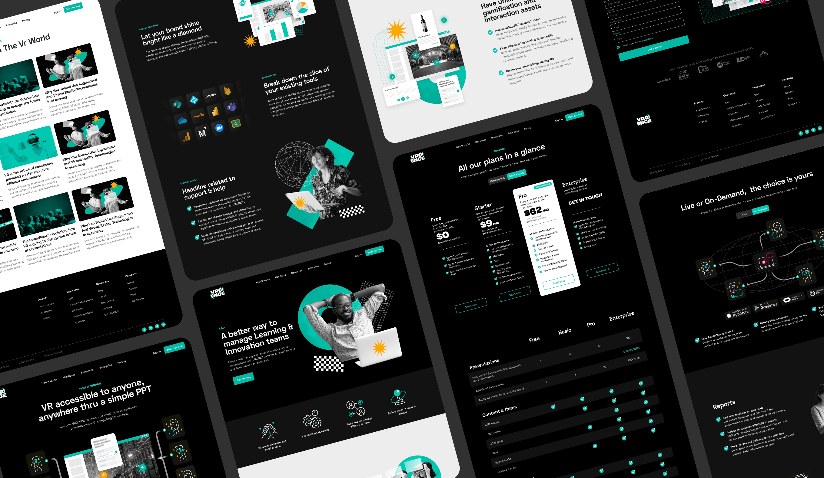 VRGENCE website layout
